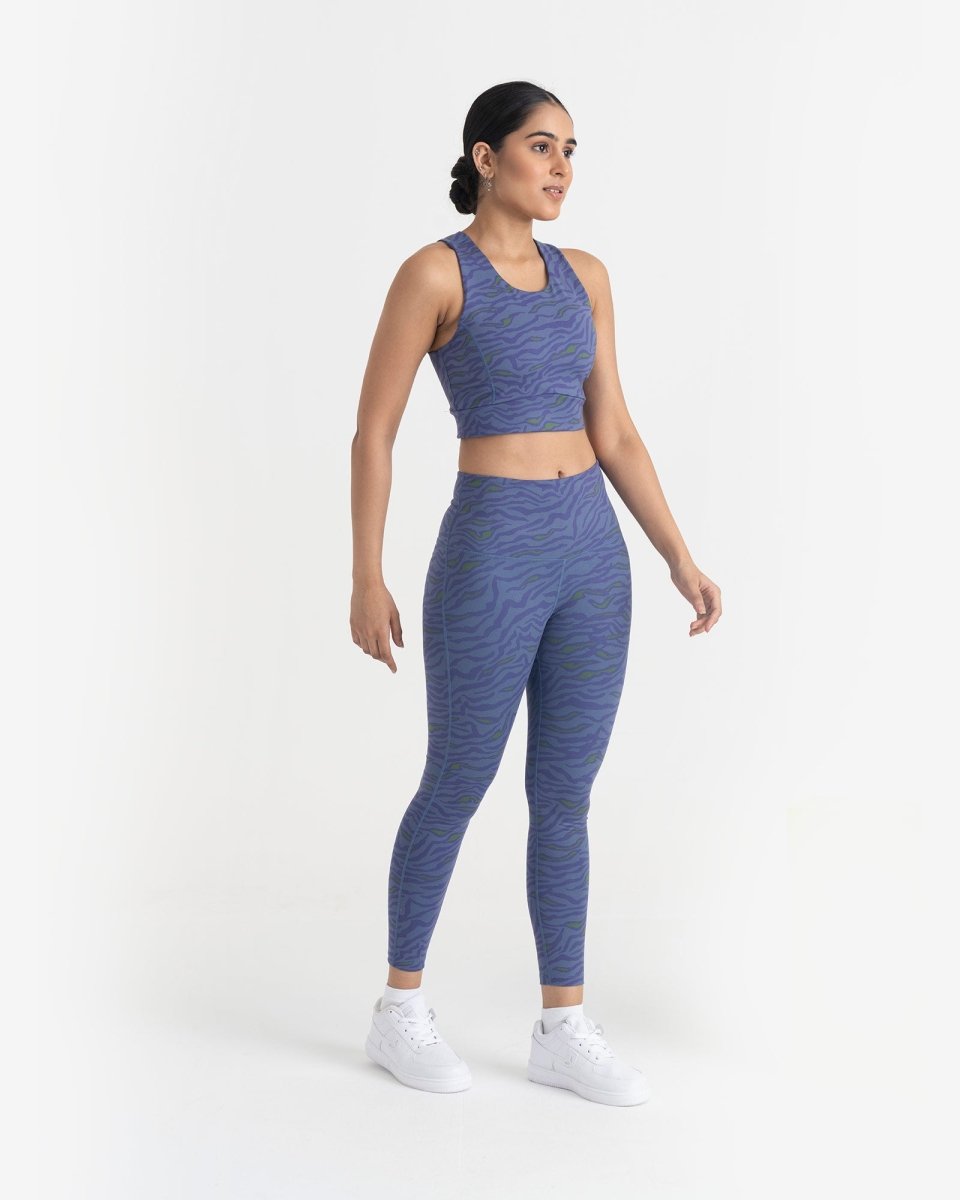 Safari Chic 7/8 Leggings and 2-in-1 Crop Top Co-ord Set
