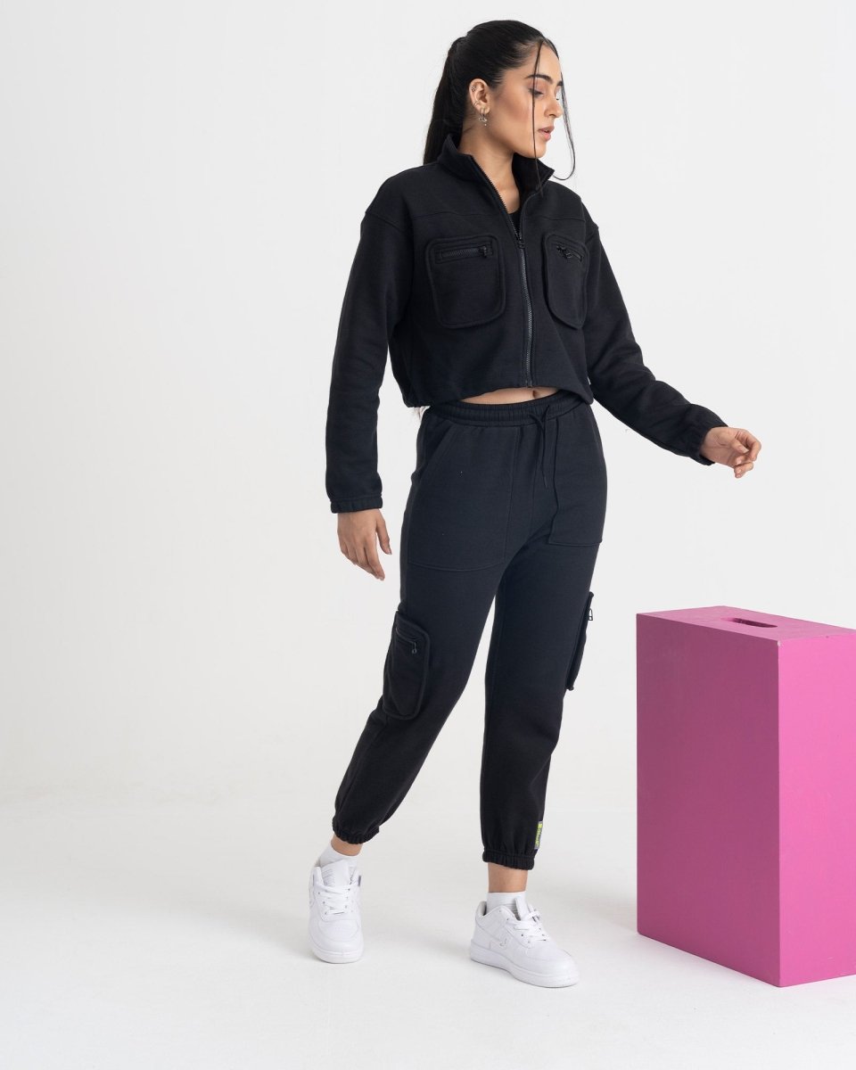 Supreme Chill Zipper Jacket and Cargo Joggers Co-ord Set
