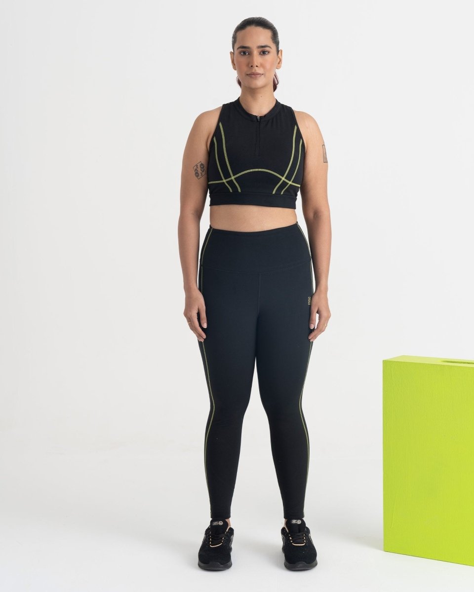 Yin Yang 7/8 Leggings and 2-in-1 Crop Top Co-ord Set