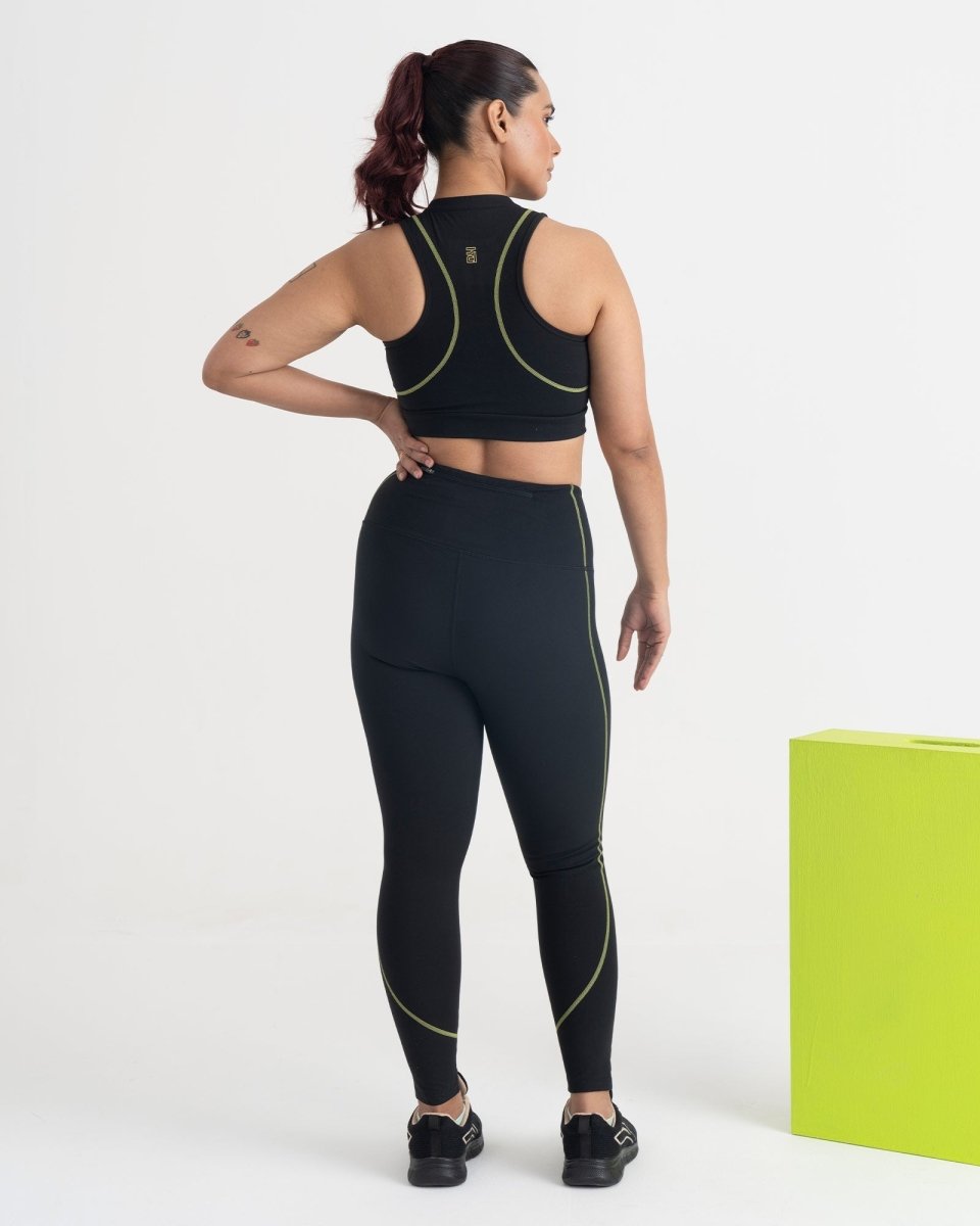 Yin Yang 7/8 Leggings and 2-in-1 Crop Top Co-ord Set