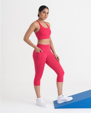 Zen Capris and Round Neck Sports Bra Co-ord Set
