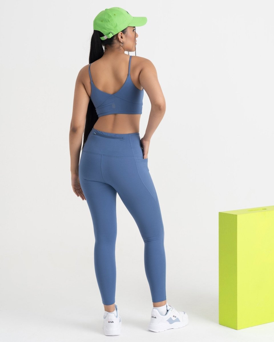 Zen Ankle Length Leggings and Padded V Neck Sports Bra Co-ord Set