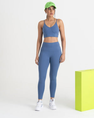 Zen Ankle Length Leggings and Padded V Neck Sports Bra Co-ord Set