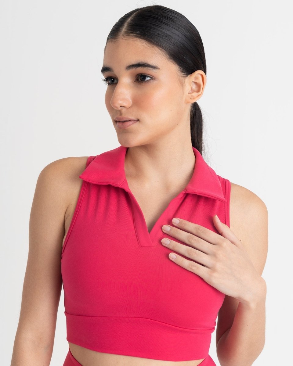 Zen Cheerful Skort and Polo-Neck 2-in-1 Crop Top Co-ord Set
