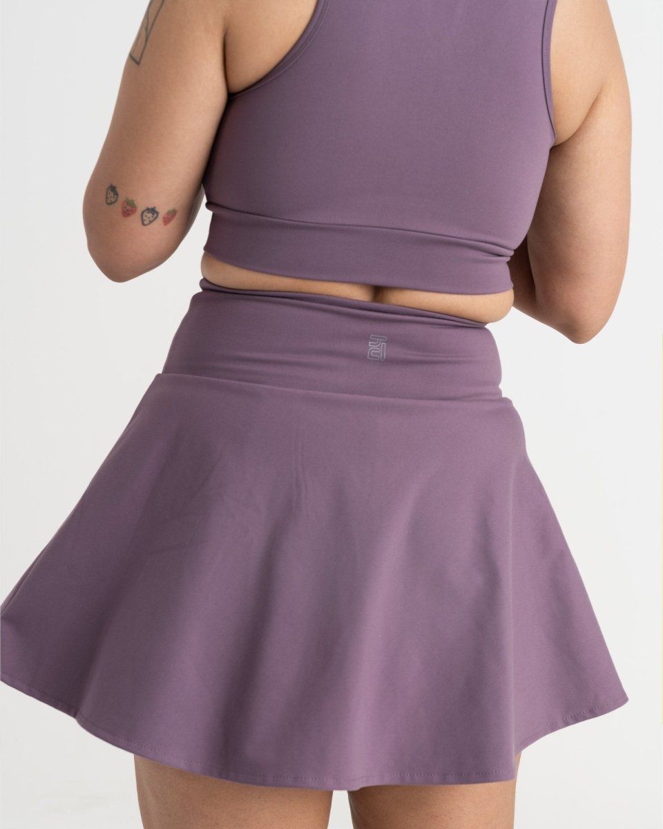 Zen Cheerful Skort and Polo-Neck 2-in-1 Crop Top Co-ord Set