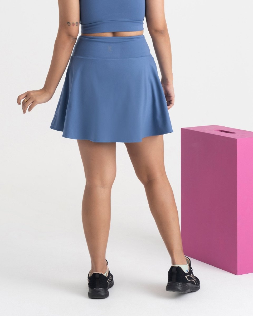 Zen Cheerful Skort and Polo-Neck 2-in-1 Crop Top Co-ord Set