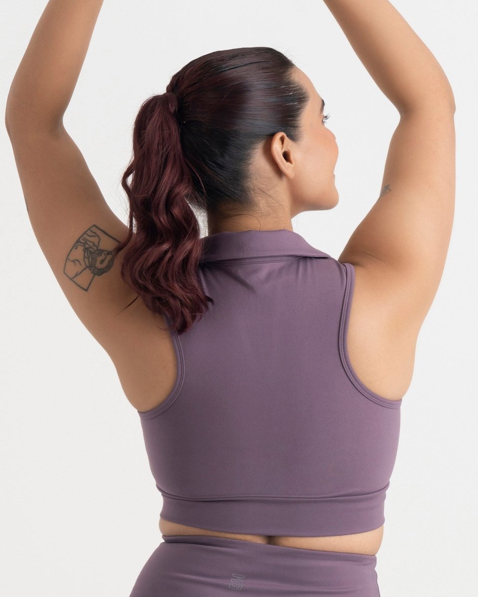 Zen Cheerful Skort and Polo-Neck 2-in-1 Crop Top Co-ord Set