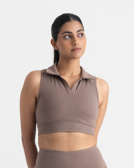 Zen Polo-Neck 2-in-1 Crop Top
