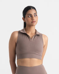 Zen Polo-Neck 2-in-1 Crop Top