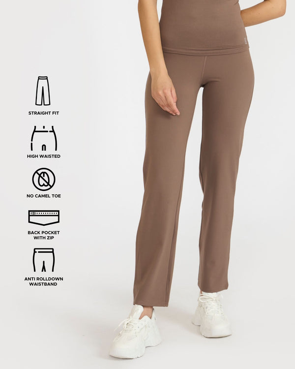 Zen Straight Fit Pants & Tank Top In-Built Sports Bra Co-ord Set