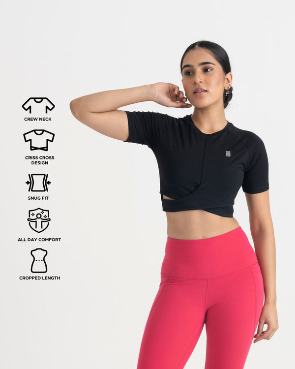 Zen Front-Wrap Crop Top