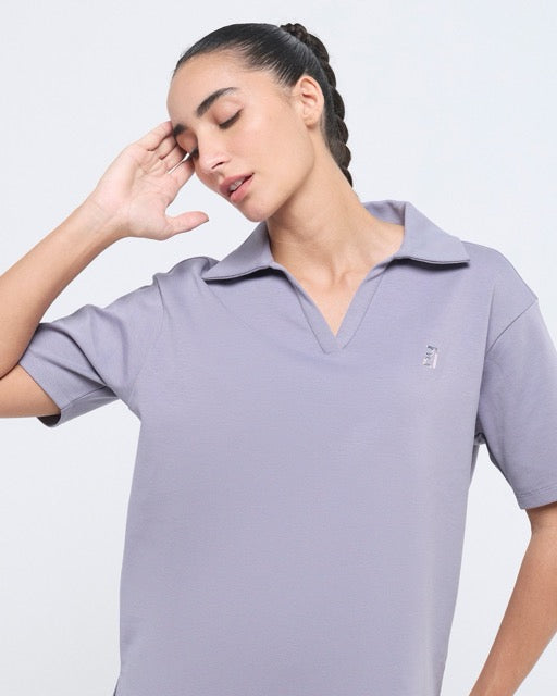 Essential Polo Neck Half Sleeve & Straight pants co-ord set