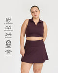Zen Cheerful Skort and Polo-Neck 2-in-1 Crop Top Co-ord Set