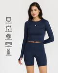 Zen Cycling Shorts & Full Sleeve Crop top Co-ord set