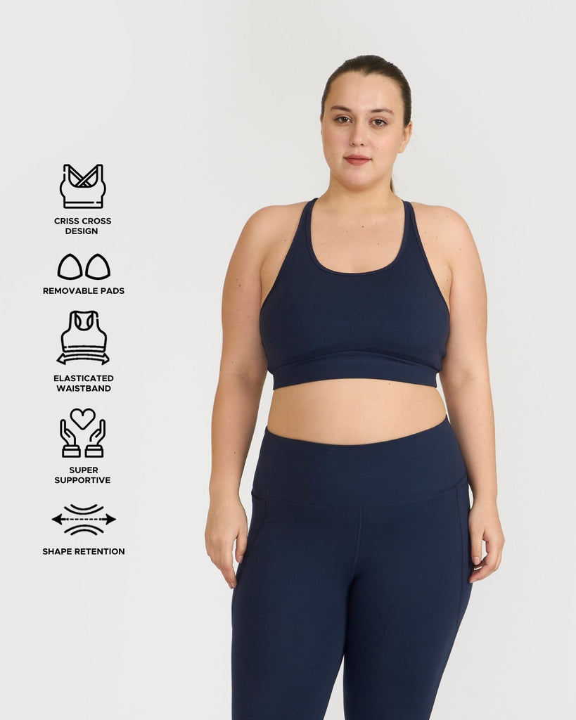 Hunnit Zen Capris and Round Neck Sports Bra Co-ord Set Zen Capris and Round Neck Sports Bra Co-ord Set