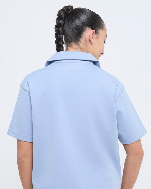Hunnit Essential Polo Neck Half Sleeve & Straight pants co-ord set Essential Polo Neck Half Sleeve & Straight pants co-ord set