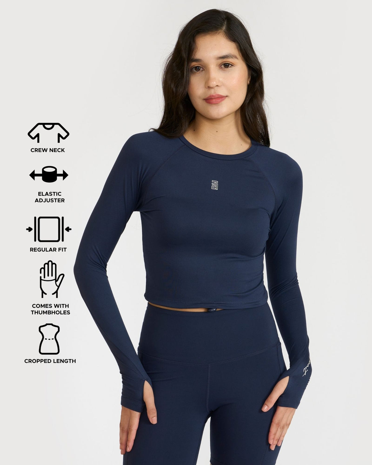 Zen Cycling Shorts & Full Sleeve Crop top Co-ord set