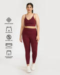 Zen Seamless Leggings and Padded V Neck Sports Bra Co-ord Set