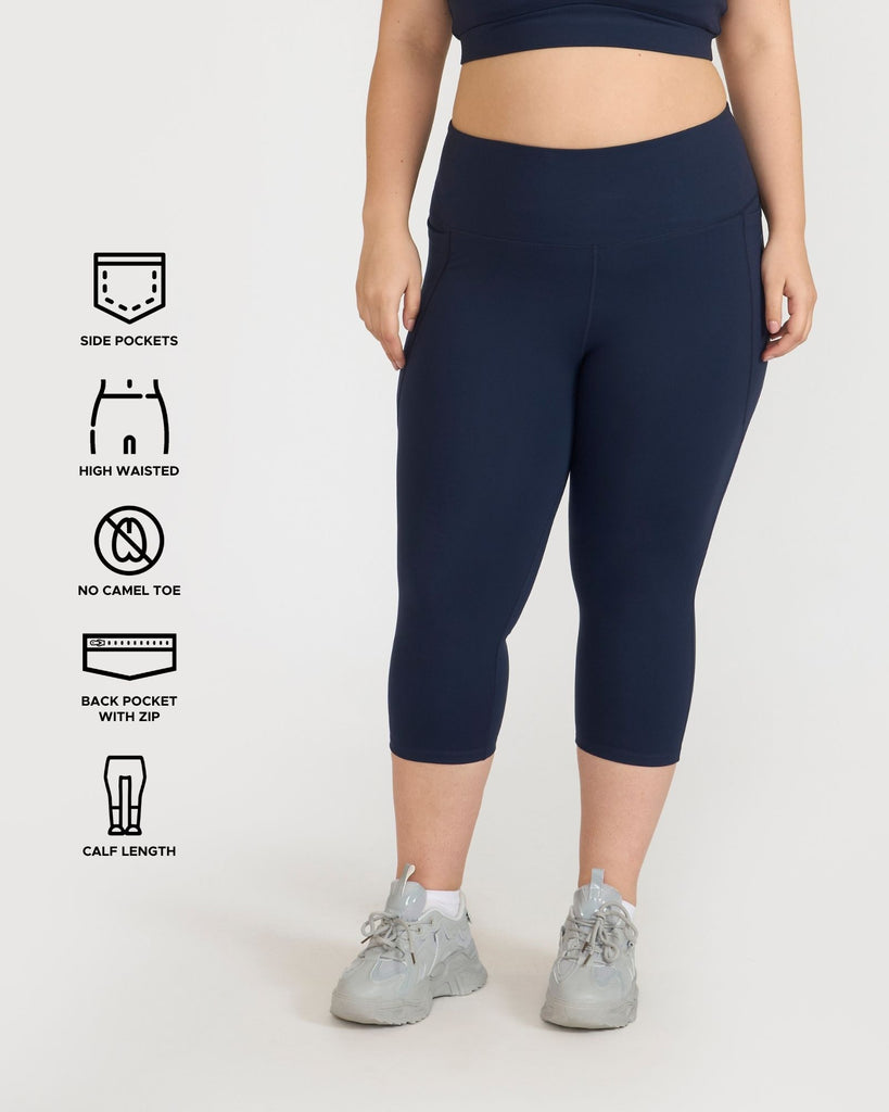 Hunnit Zen Capris and Round Neck Sports Bra Co-ord Set 