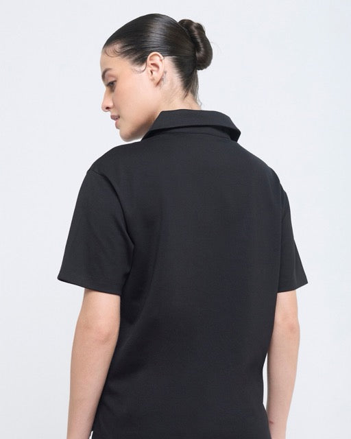 Hunnit Essential Polo Neck Half Sleeve & Straight pants co-ord set Essential Polo Neck Half Sleeve & Straight pants co-ord set