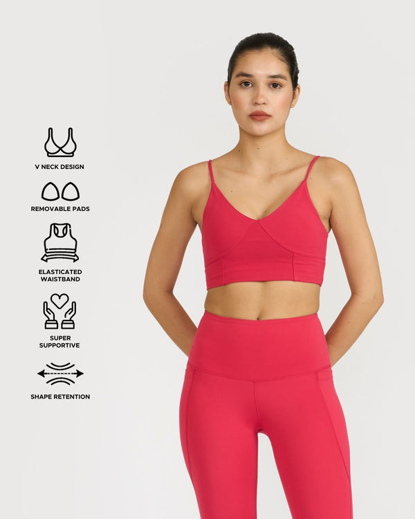 Zen Padded Sports Bra - V Neck