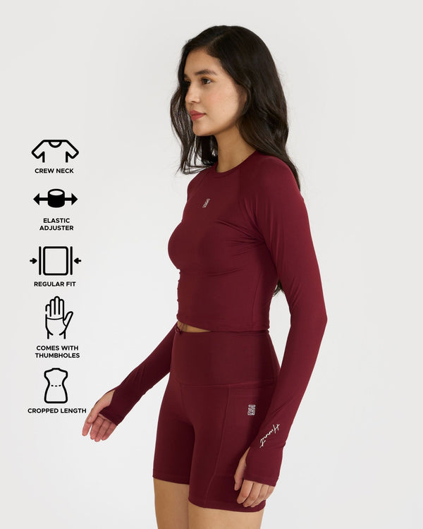 Zen Cycling Shorts & Full Sleeve Crop top Co-ord set