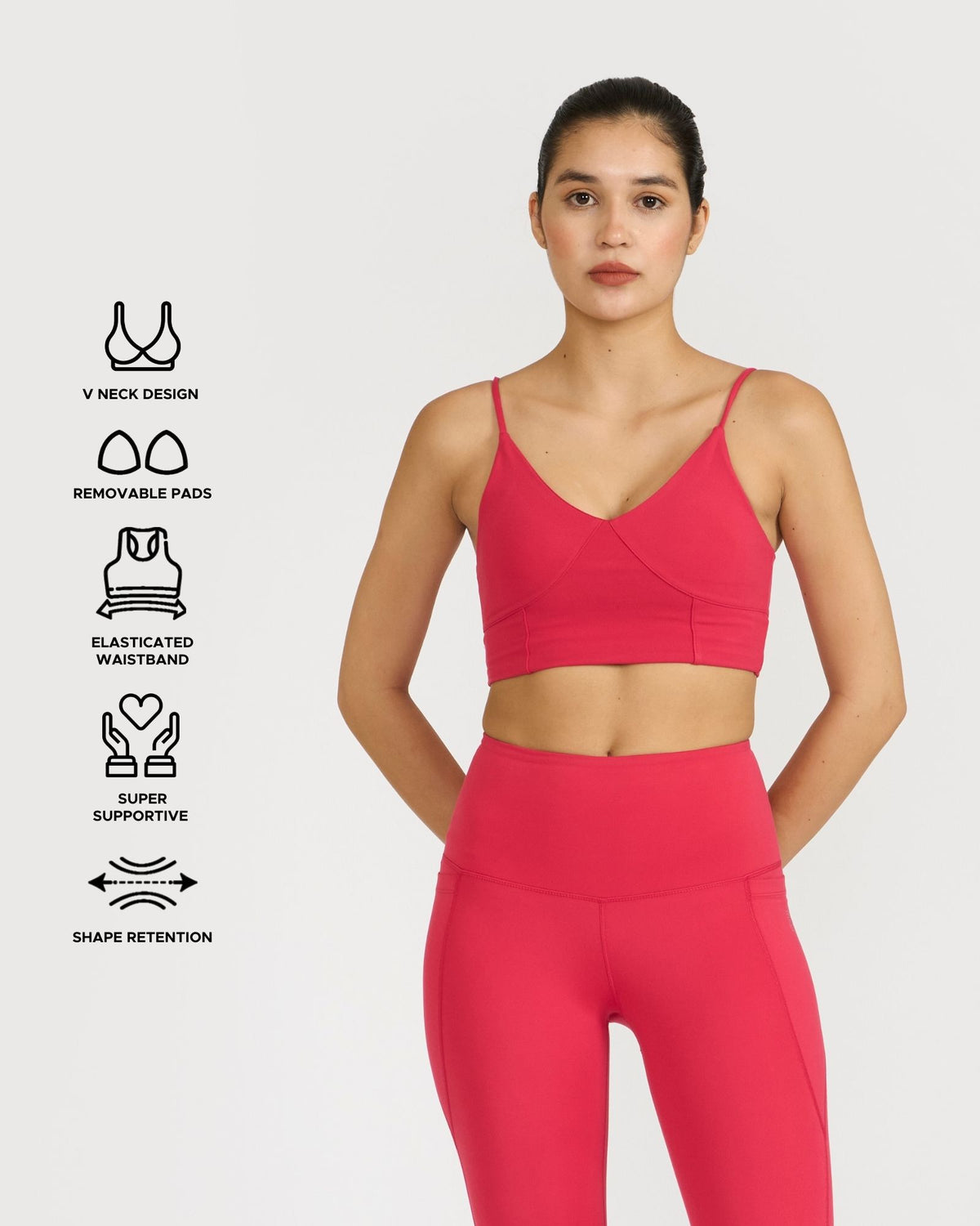 Zen Seamless Leggings and Padded V Neck Sports Bra Co-ord Set