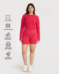 Zen Cycling Shorts & Full Sleeve Crop top Co-ord set