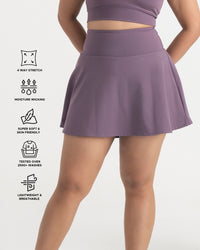 Zen Cheerful Skort and Polo-Neck 2-in-1 Crop Top Co-ord Set
