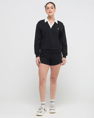 Vintage Polo Neck Sweatshirt and Shorts Co-ord Set