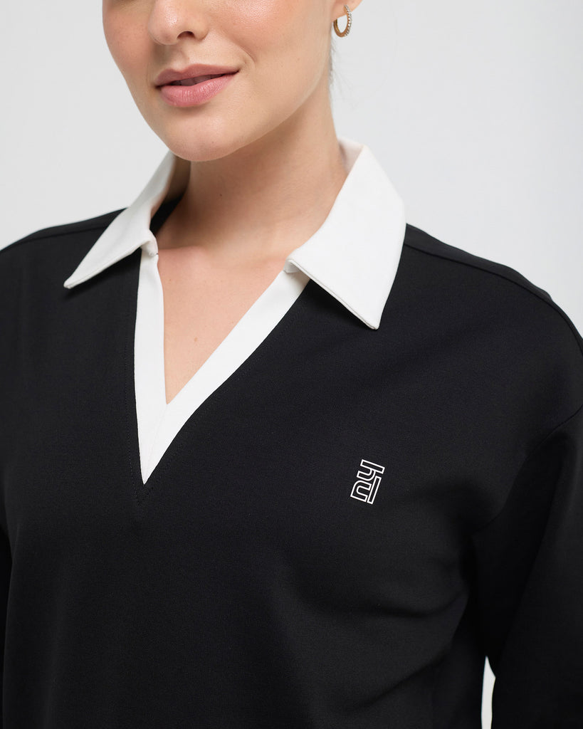 Hunnit Vintage Polo Neck Sweatshirt Vintage Polo Neck Sweatshirt