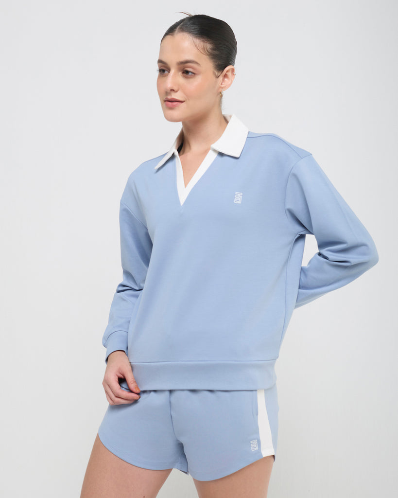 Hunnit Vintage Polo Neck Sweatshirt Vintage Polo Neck Sweatshirt