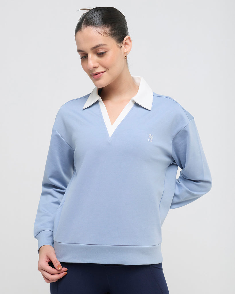 Hunnit Vintage Polo Neck Sweatshirt Vintage Polo Neck Sweatshirt