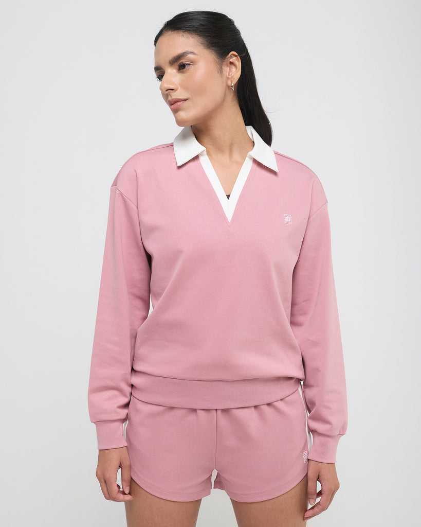 Hunnit Vintage Polo Neck Sweatshirt Vintage Polo Neck Sweatshirt