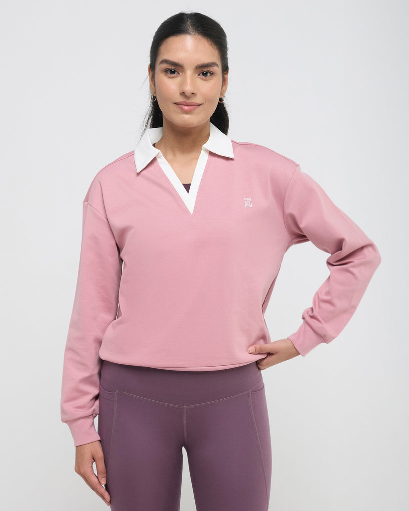 Hunnit Vintage Polo Neck Sweatshirt Vintage Polo Neck Sweatshirt