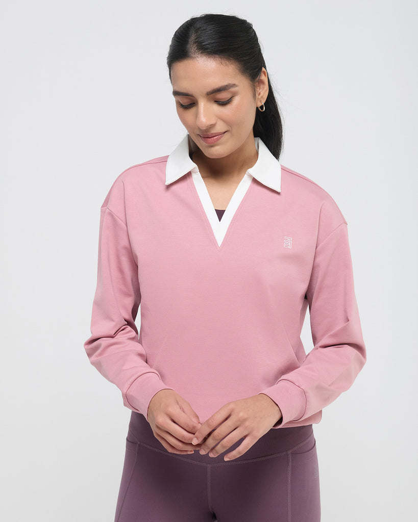 Hunnit Vintage Polo Neck Sweatshirt Vintage Polo Neck Sweatshirt