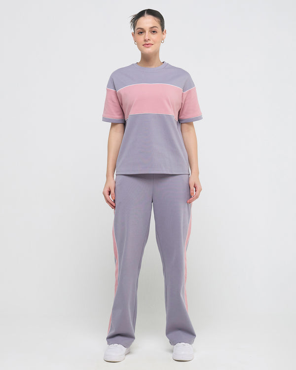 Wave CrewNeck Top with Straight Pants Co-ord Set