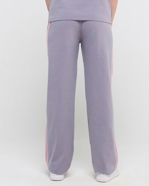 Wave High Neck Sweatshirt and Straight Pants Co-ord Set