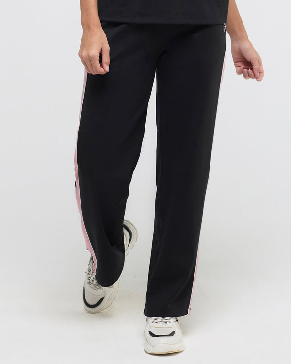 Wave High Neck Sweatshirt and Straight Pants Co-ord Set
