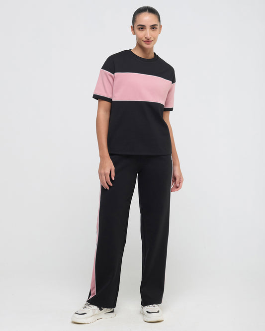 Wave CrewNeck Top with Straight Pants Co-ord Set