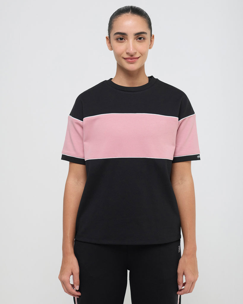 Hunnit Wave CrewNeck Top with Straight Pants Co-ord Set Wave CrewNeck Top with Straight Pants Co-ord Set