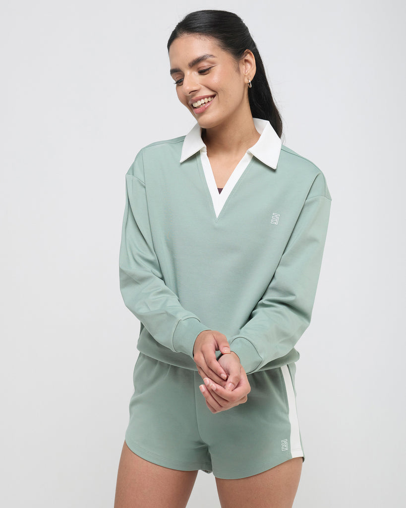 Hunnit Vintage Polo Neck Sweatshirt Vintage Polo Neck Sweatshirt