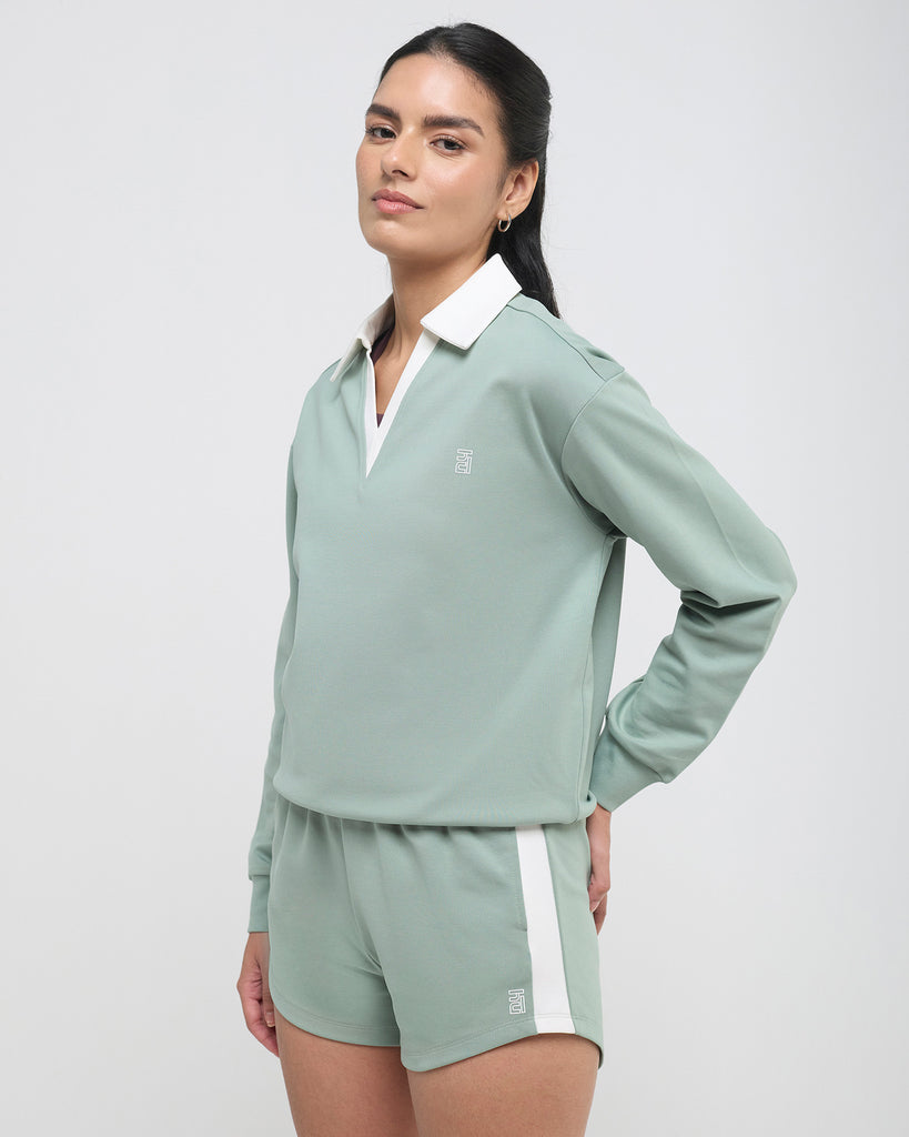 Hunnit Vintage Polo Neck Sweatshirt Vintage Polo Neck Sweatshirt