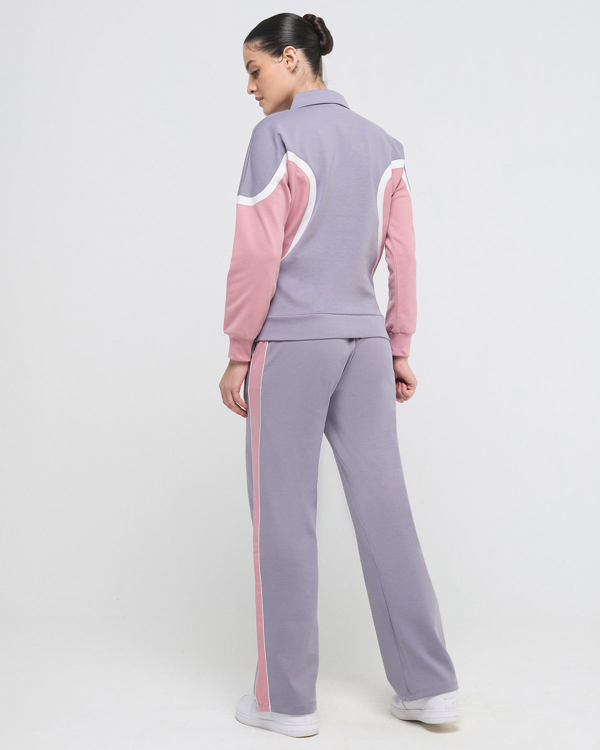Wave Polo Neck with Straight Pants Co-ord Set