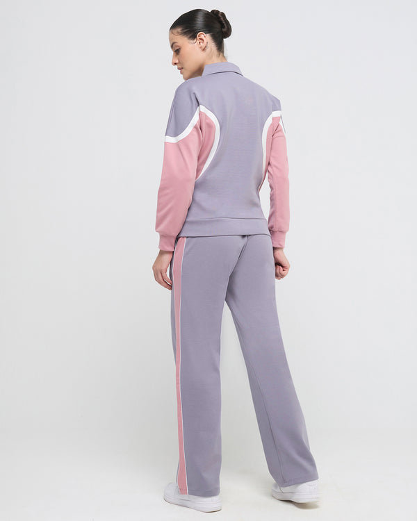 Wave Polo Neck with Straight Pants Co-ord Set