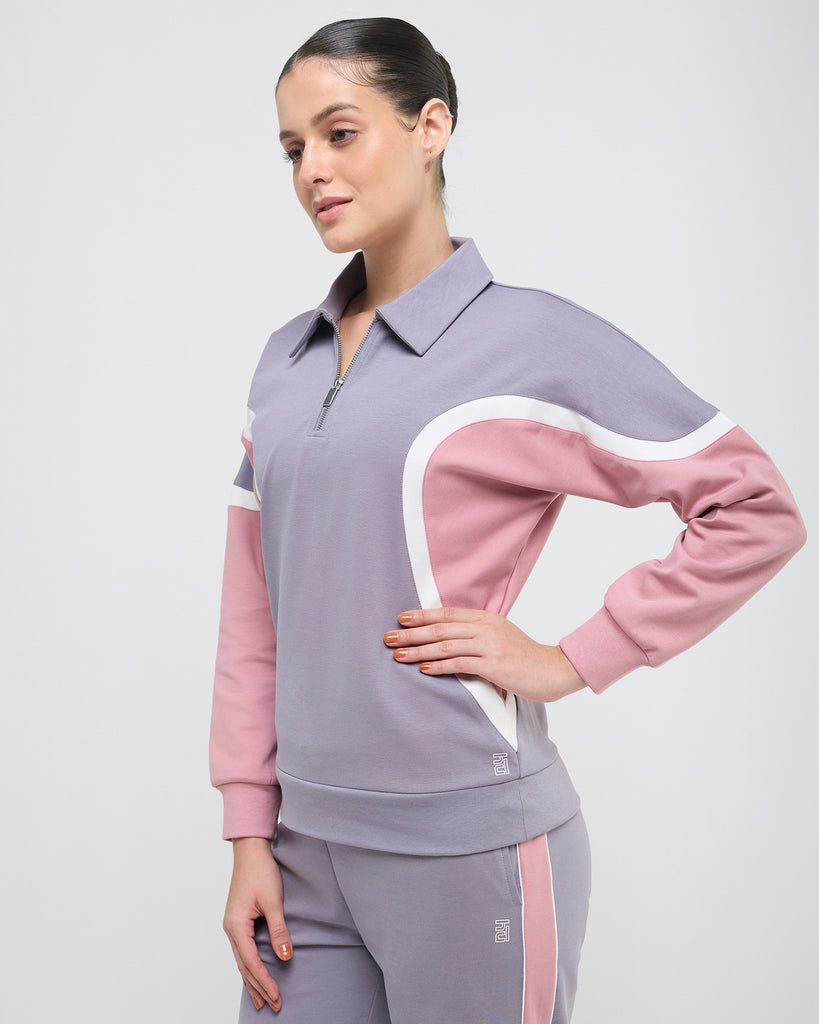Hunnit Wave Polo Neck Sweatshirt - 1/4th Zipper Wave Polo Neck Sweatshirt - 1/4th Zipper