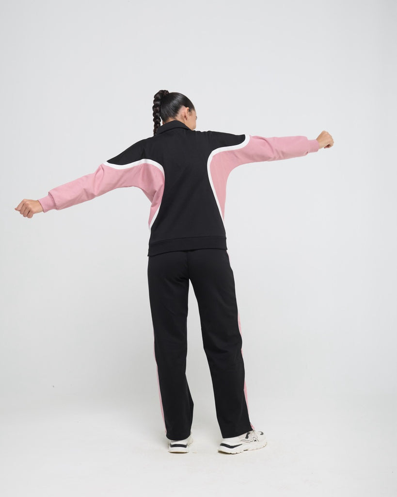 Hunnit Wave Polo Neck with Straight Pants Co-ord Set Wave Polo Neck with Straight Pants Co-ord Set