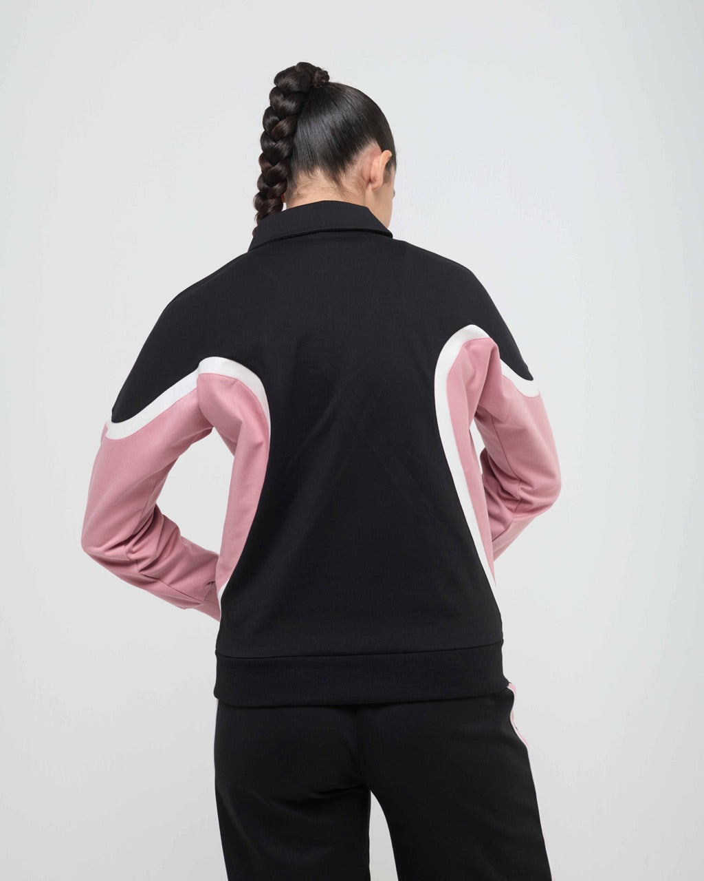 Wave Polo Neck with Straight Pants Co-ord Set