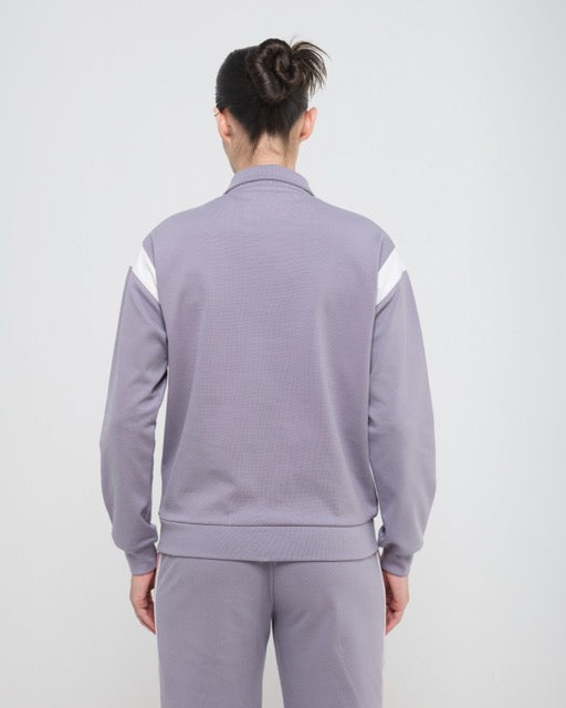 Wave High Neck Sweatshirt and Straight Pants Co-ord Set