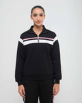 Wave High Neck Sweatshirt and Straight Pants Co-ord Set